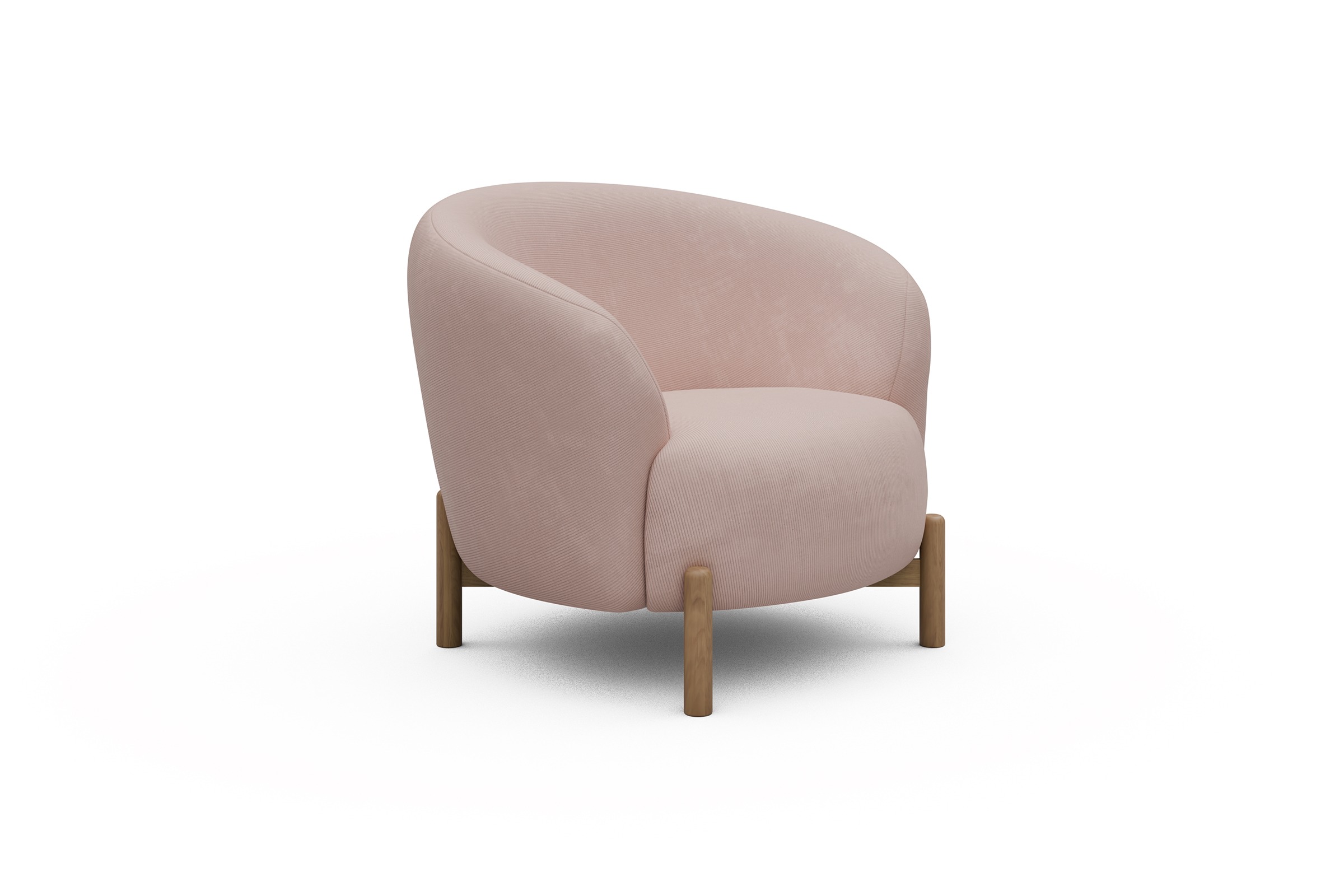 Sessel Ronda Holzbeine Eiche Natur Cordufine-Blush