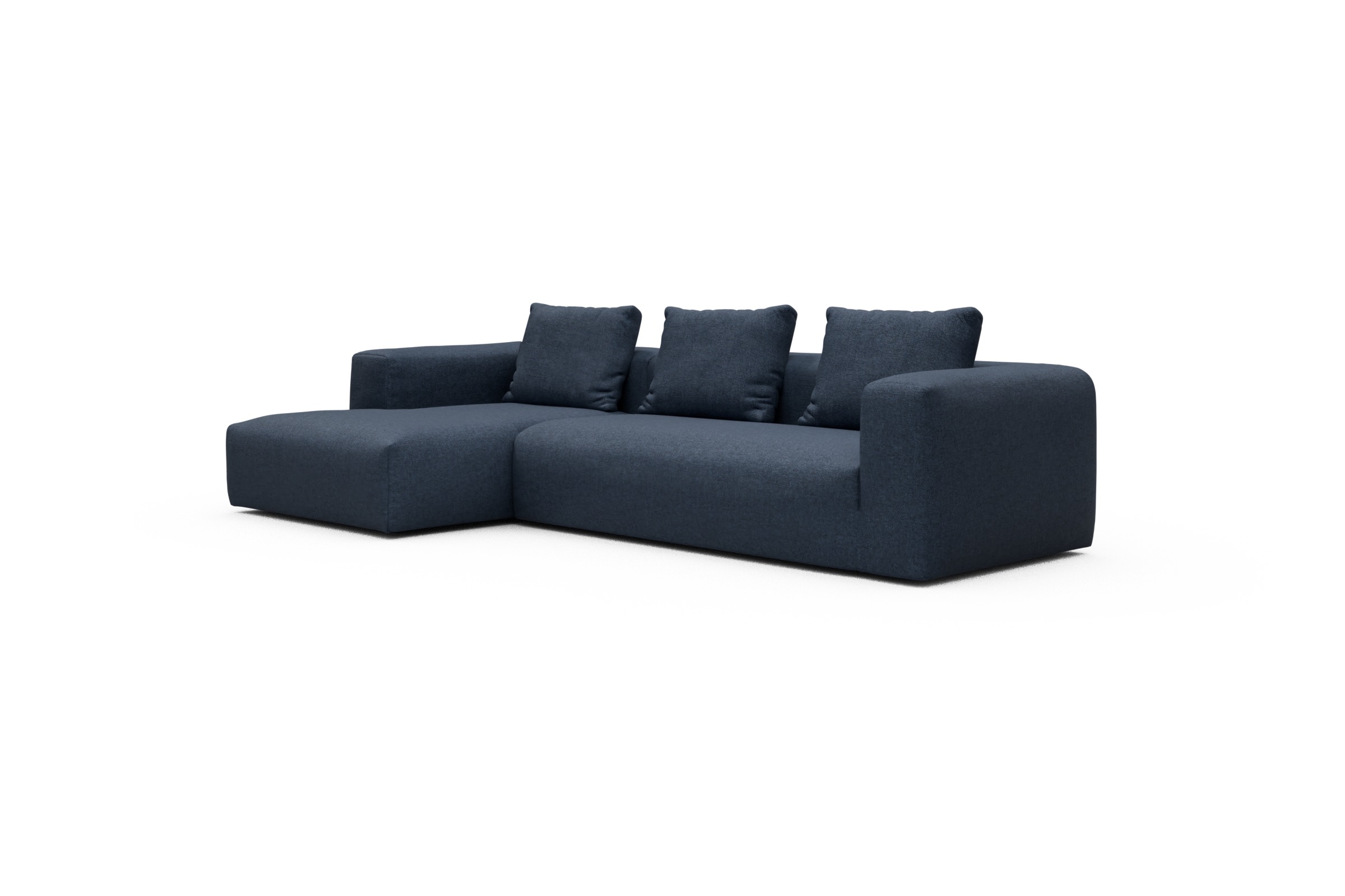 Ecksofa Fred Chaiselongue links mit 2,5-Sitzer Sama-Deep-Blue