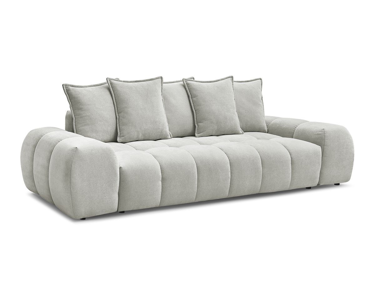 Bobochic Everest Sofa 3-Sitzer, 5 Kissen Strukturstoff Hellgrau