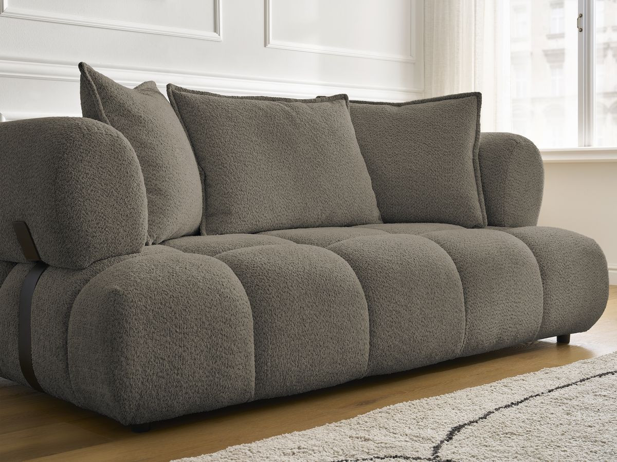 Bobochic Alya Sofa 2-Sitzer Bouclé-Stoff Taupe