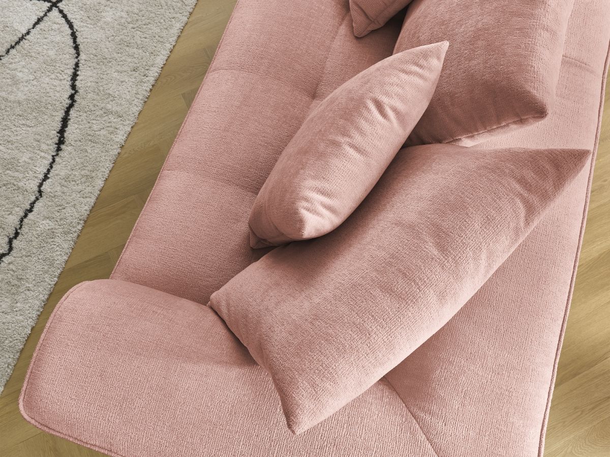 Bobochic Whesley Sofa 3-Sitzer Stoff Rosa