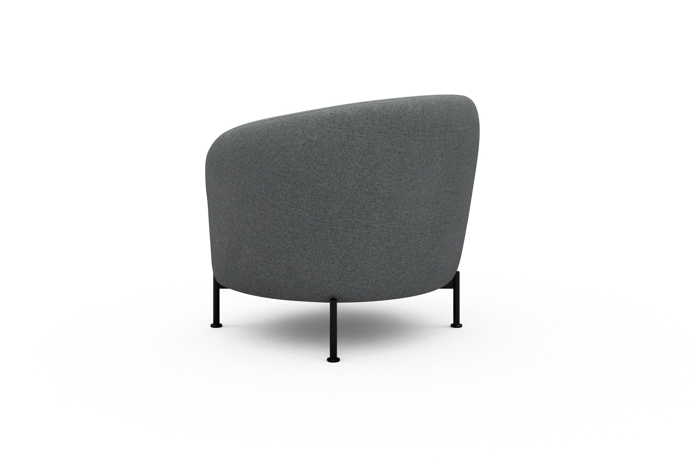 Sessel Ronda X-Metallgestell Schwarz Casone-Gravel-Grey