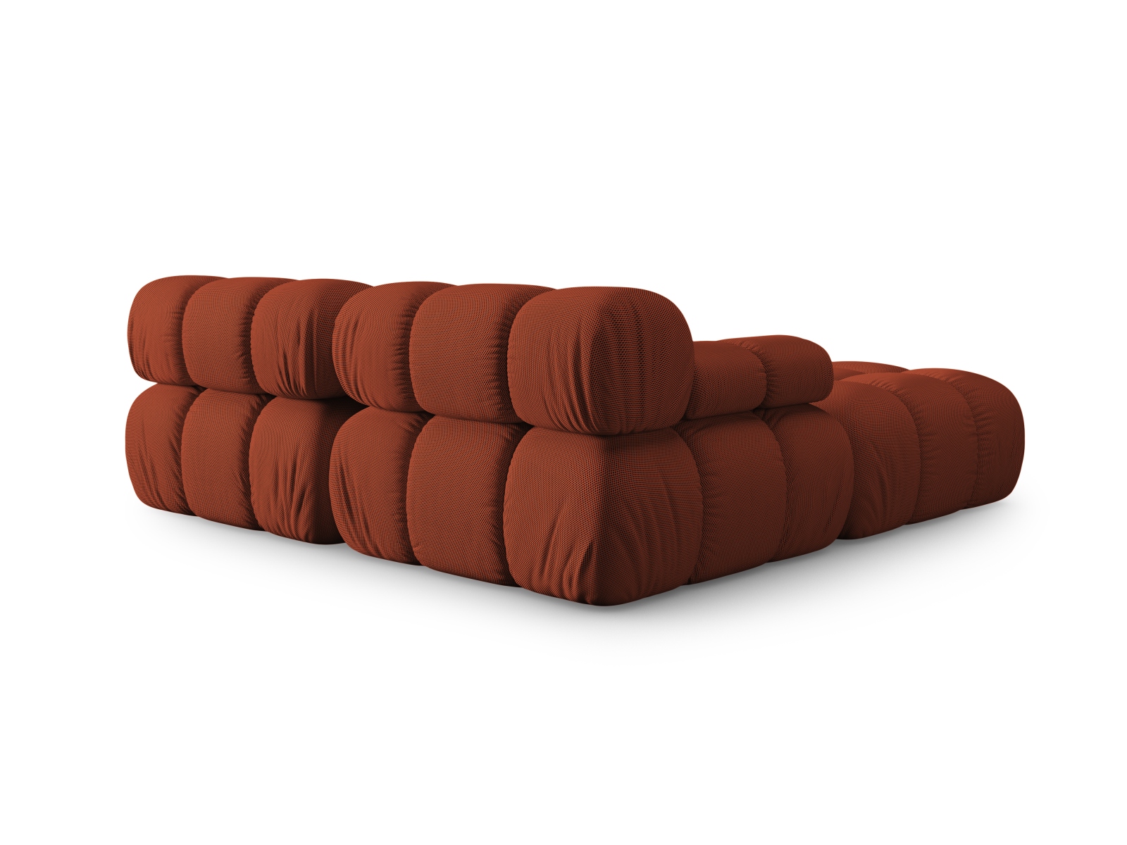 Micadoni Modulares Sofa Bellis 3-Sitzer mit flachem Modul 3D-Stoff Sonic Ziegel
