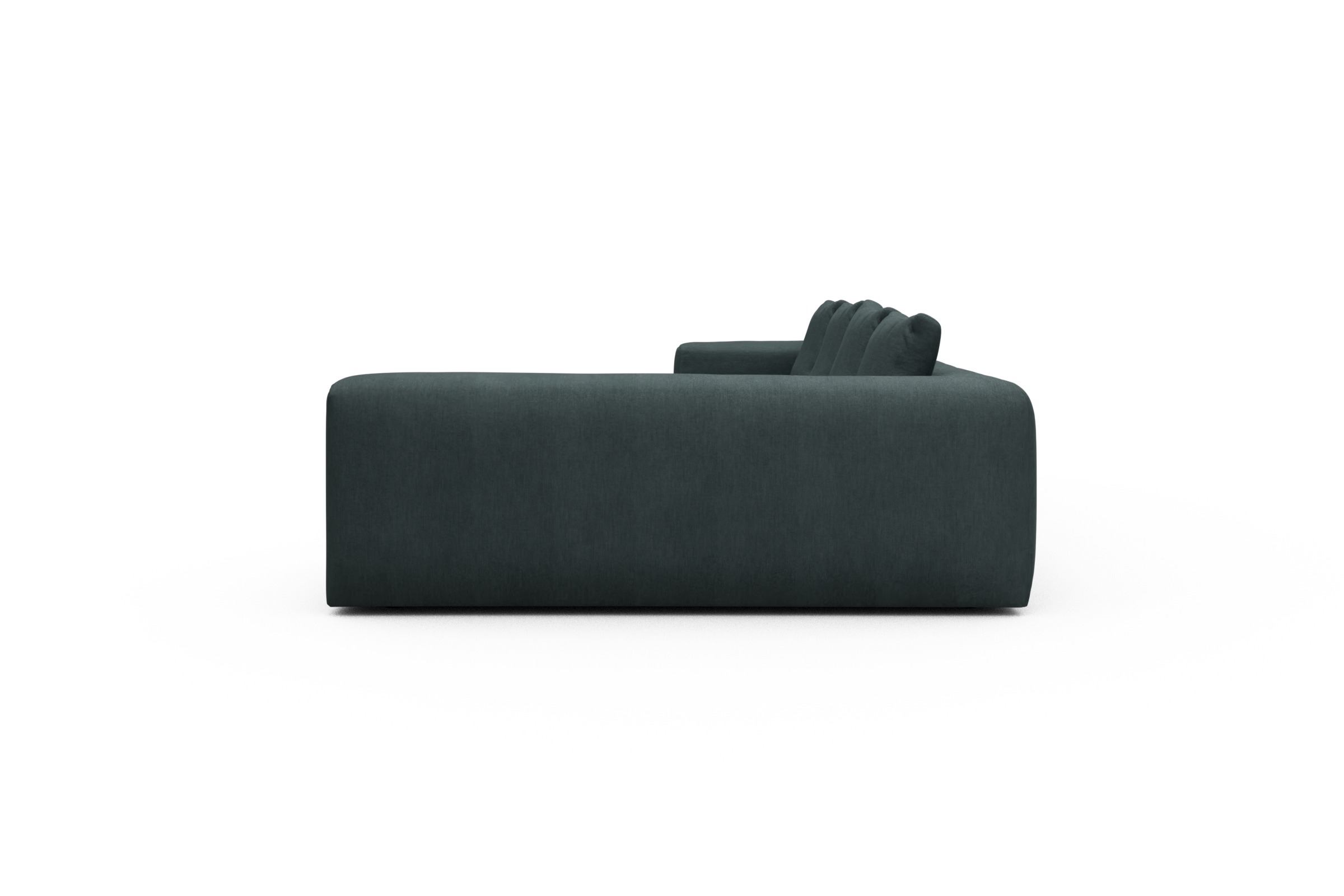 Wohnlandschaft Fred Chaiselongue links mit 2-Sitzer und lange Armlehne rechts Vivus-Blue