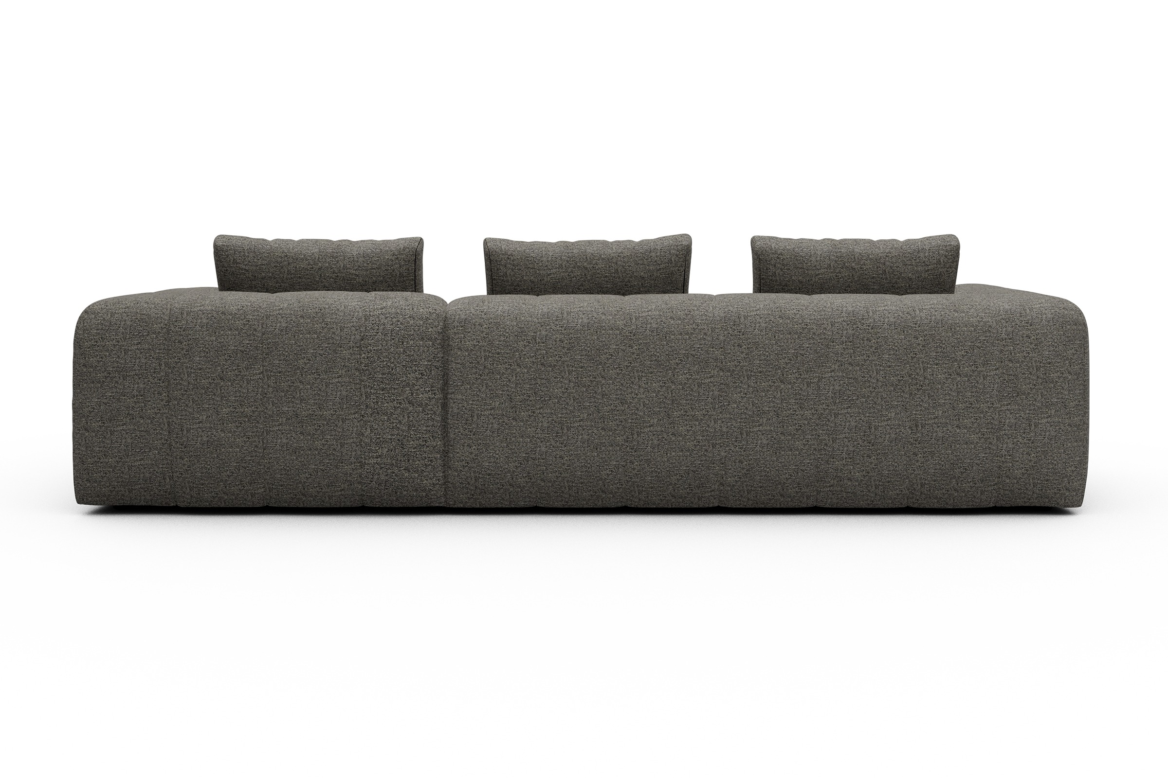 Ecksofa Hugo 2,5-Sitzer Armlehne links mit Chaiselongue Carreno-Sepie-Brown