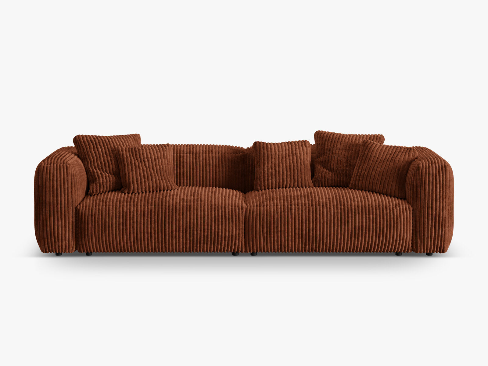Micadoni Sofa Martina 4-Sitzer Kord Tilia Ziegel