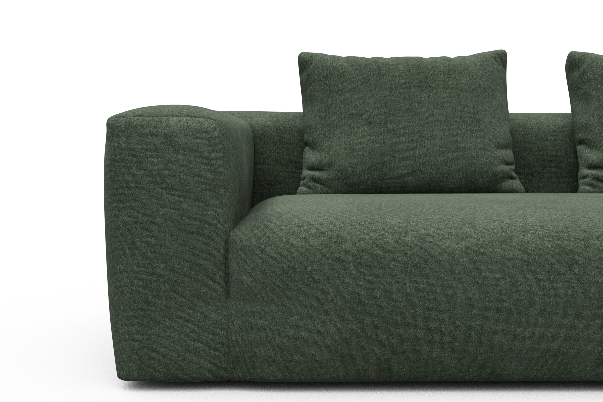 Ecksofa Fred 2x 2,5-Sitzer rechts offen Casone-Forest-Green