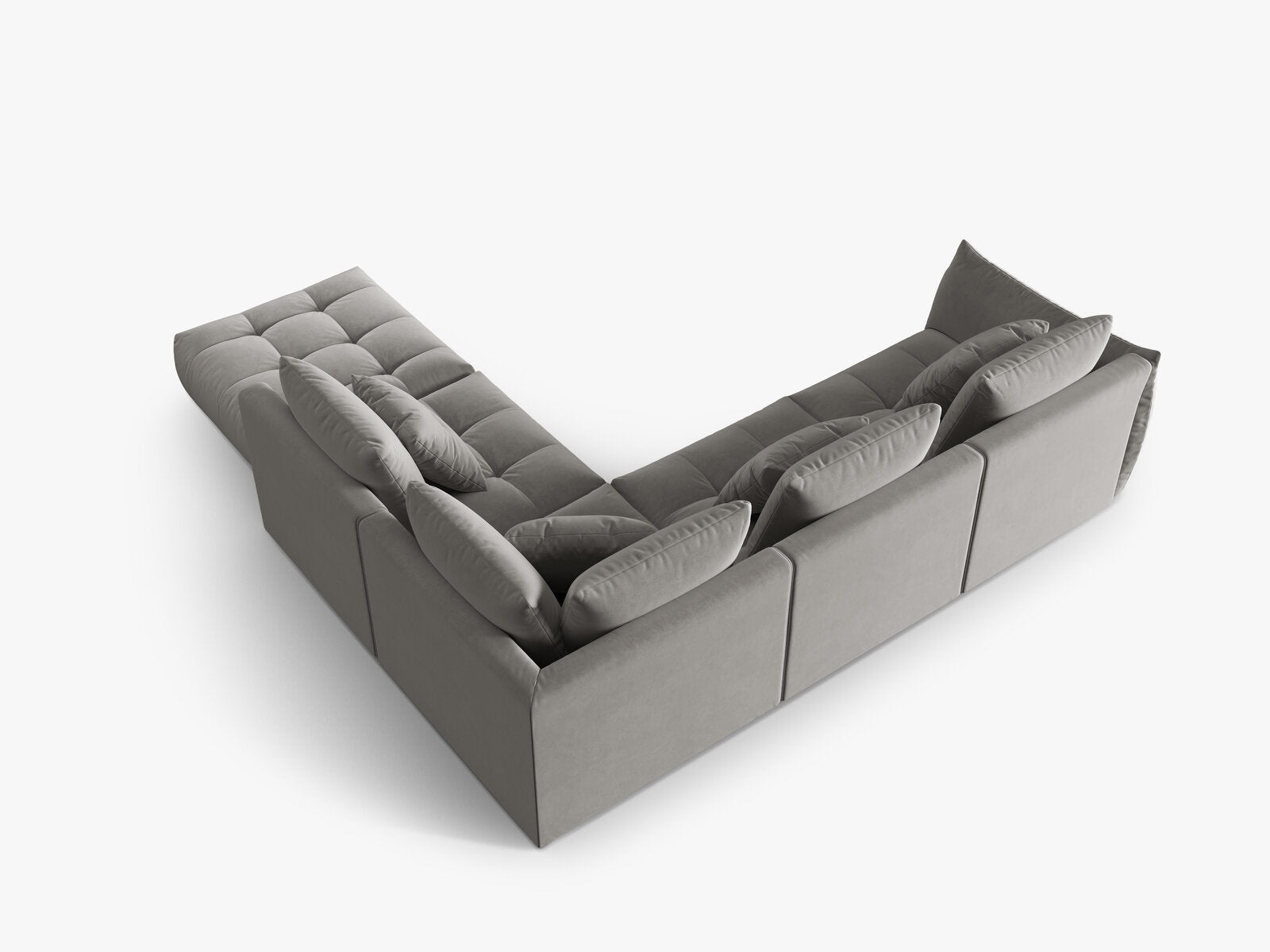 Micadoni Ecksofa Bloom 5-Sitzer Rechts Samt Grau