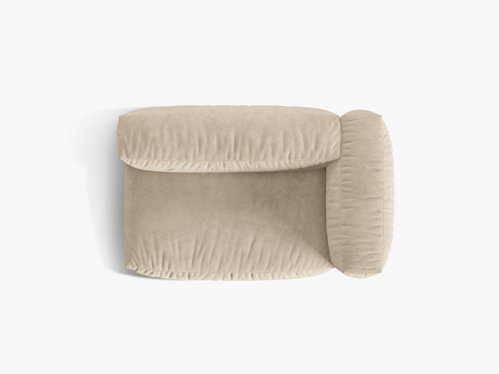 Micadoni Eckmodul Martina 1-Sitzer Groß Rechts Samt Vogue Helles Beige