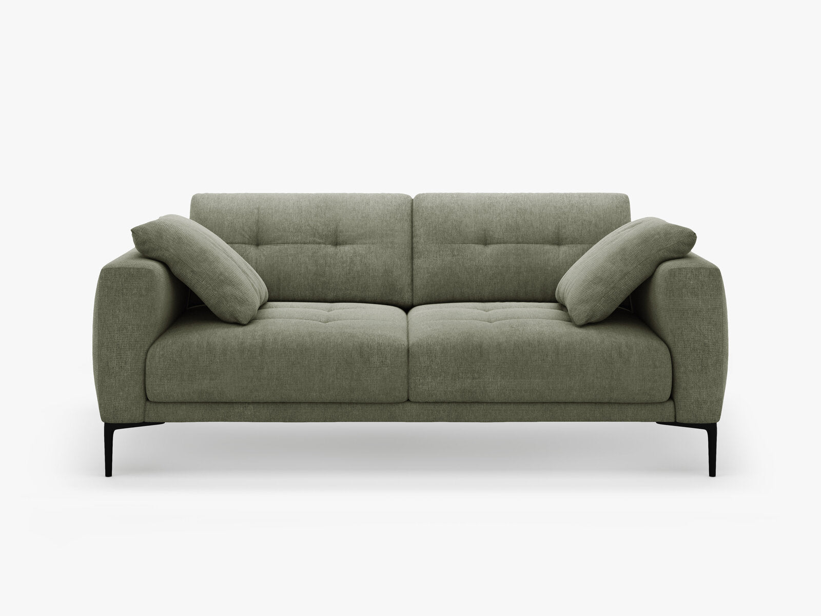 Micadoni Sofa Bemy 3-Sitzer Strukturierter Stoff Dunkel-Olivgrün