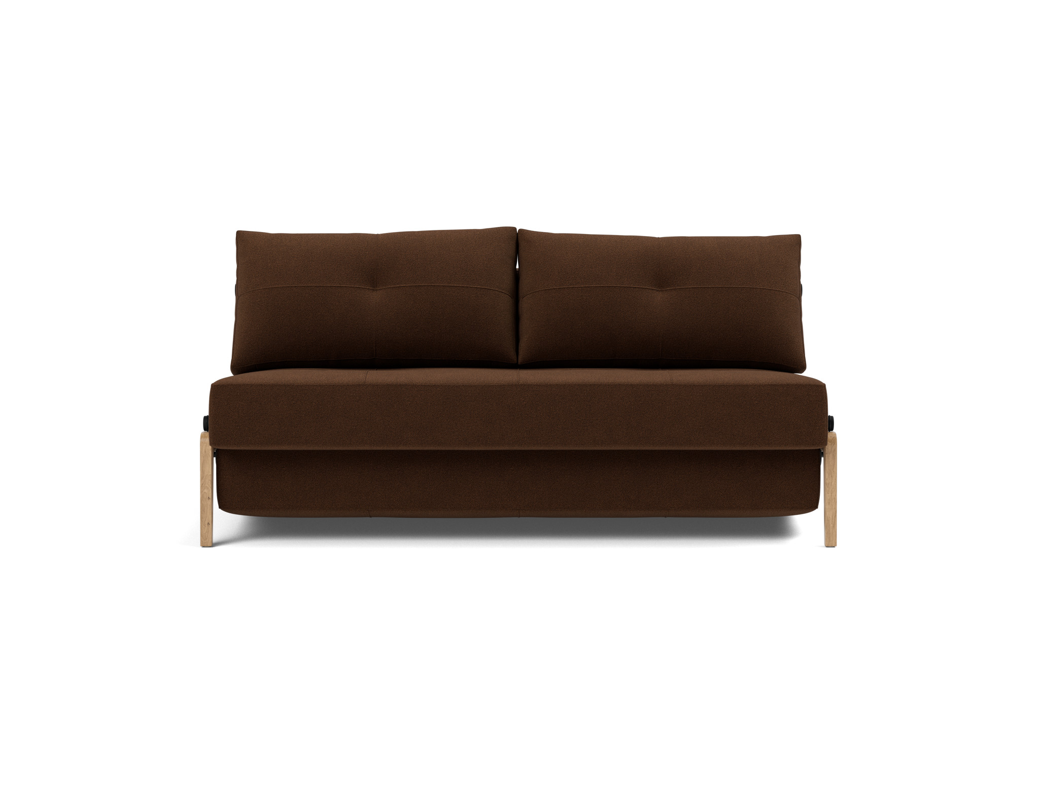 Schlafsofa Cubed 160 Strukturierter Stoff Taura 359-Cappuccino Beine Eiche