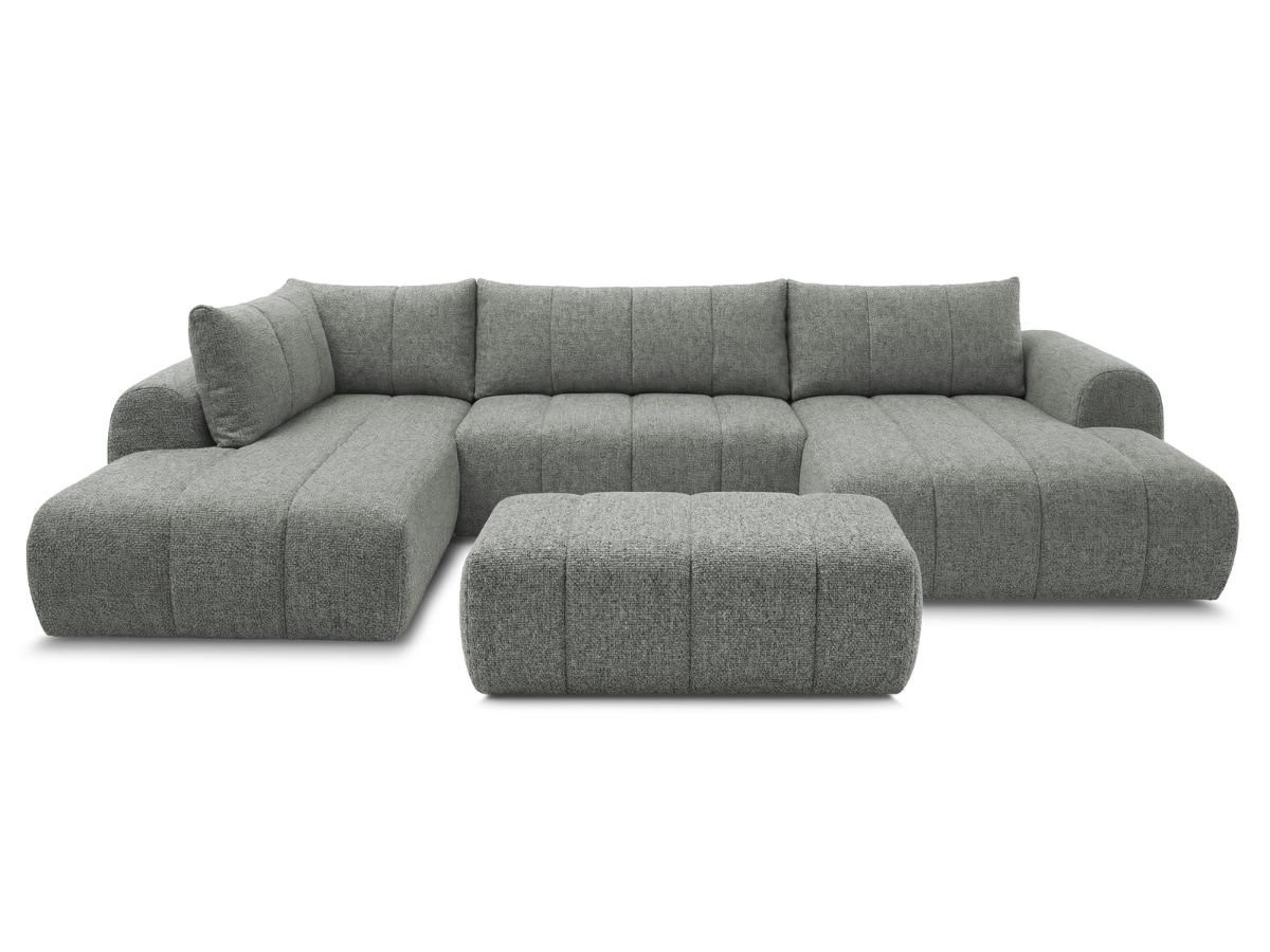 Bobochic Nesty Wohnlandschaft mit Pouf Melange-Stoff Dunkelgrau Ecke rechts
