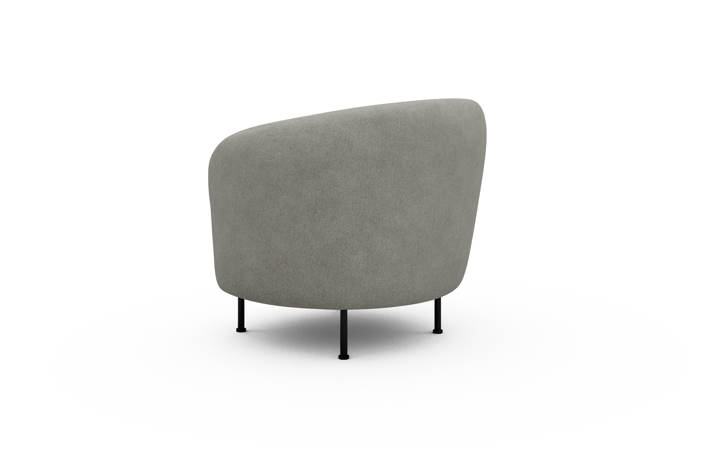 Sessel Ronda Metallbeine Schwarz Carreno-Moon-Stone-White