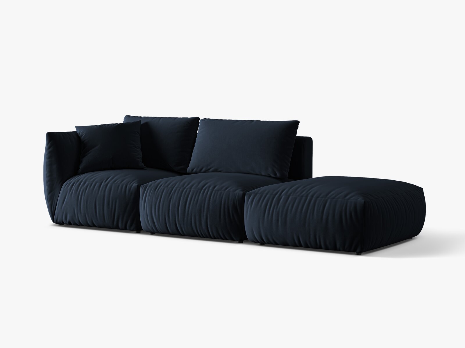 Micadoni Modulares Sofa Chris 3-Sitzer Rechts Samt Königsblau