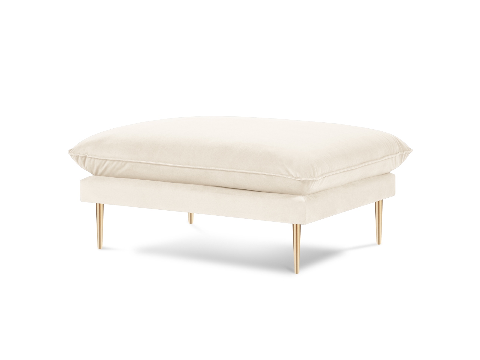 Cosmopolitan Design Pouf Vienna Samt Bluvel Helles Beige Beine Gold