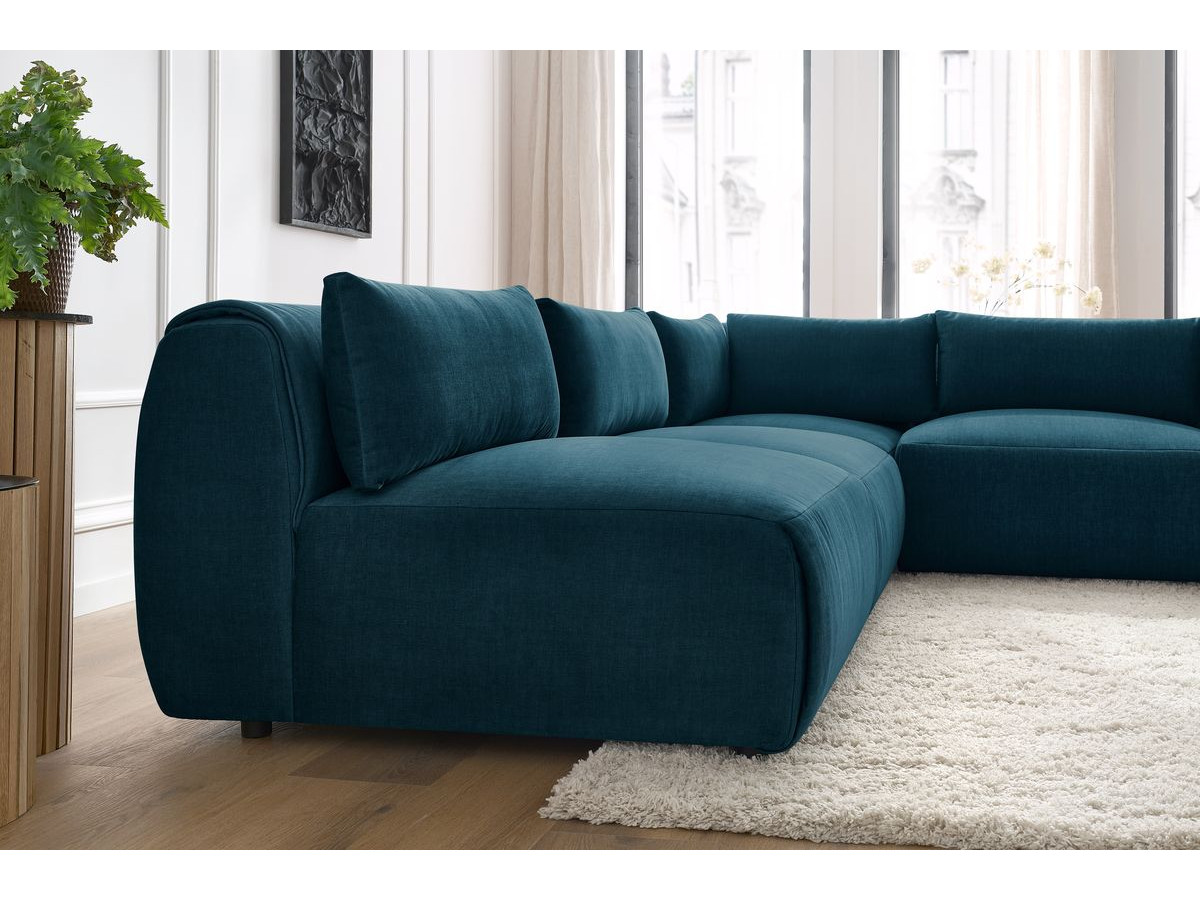 Bobochic Jeanne Ecksofa 299 × 299 cm Samt Dunkelblau