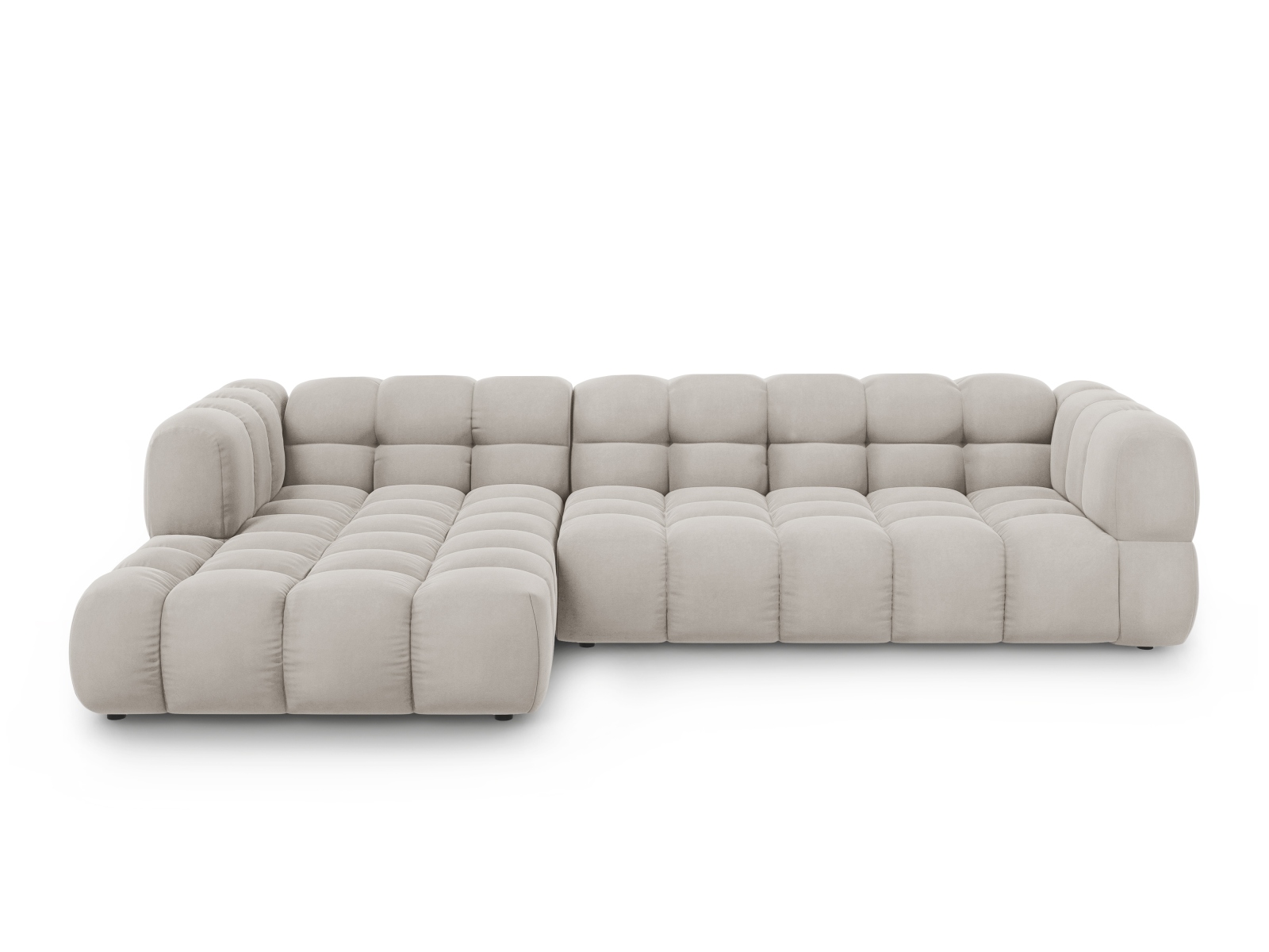 Cosmopolitan Design Ecksofa Sky 4-Sitzer große Version Samt Casino Helles Beige Links