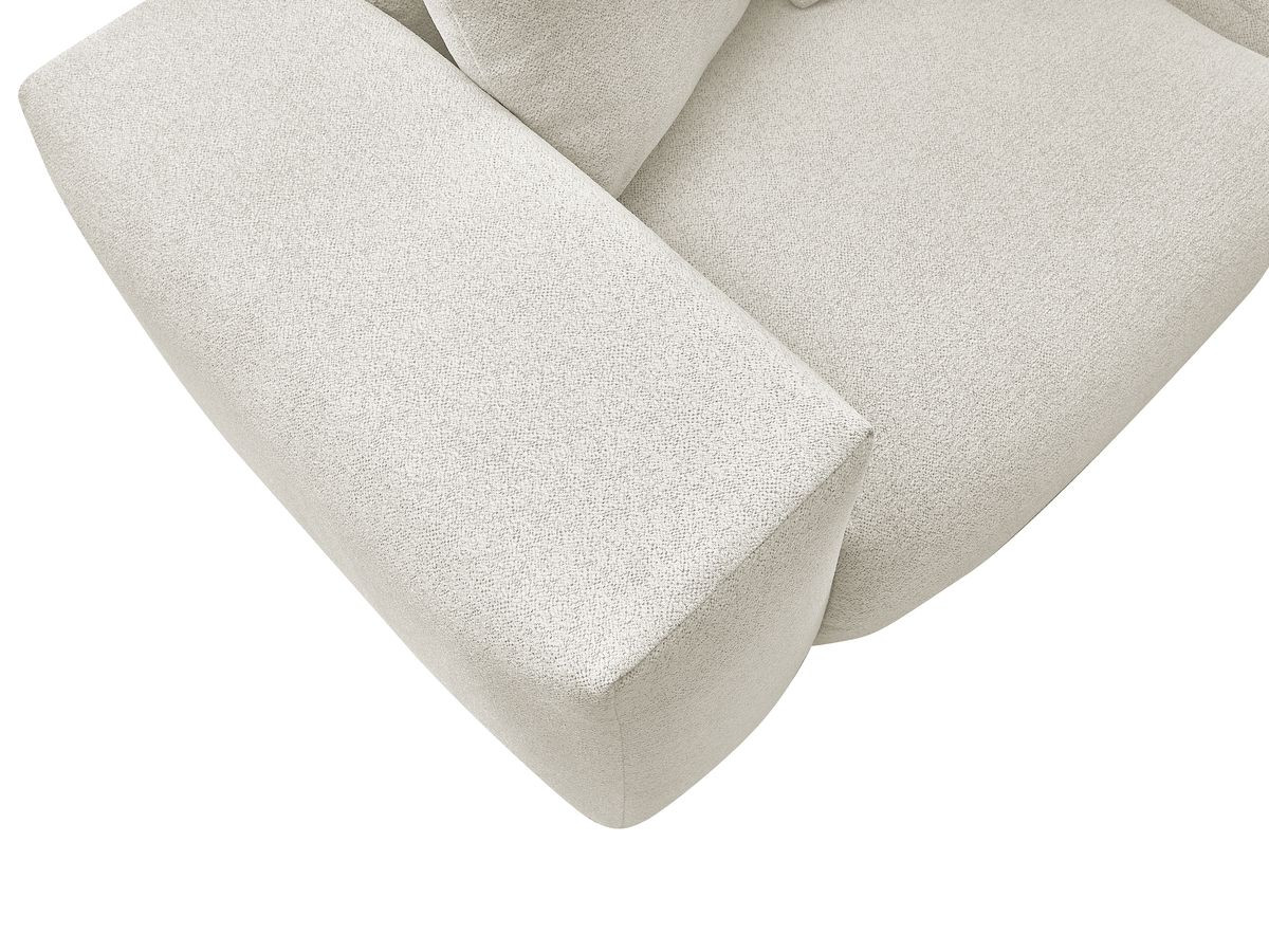 Bobochic Voltaire Sofa 5-Sitzer mit Pouf Melange-Stoff Weiß