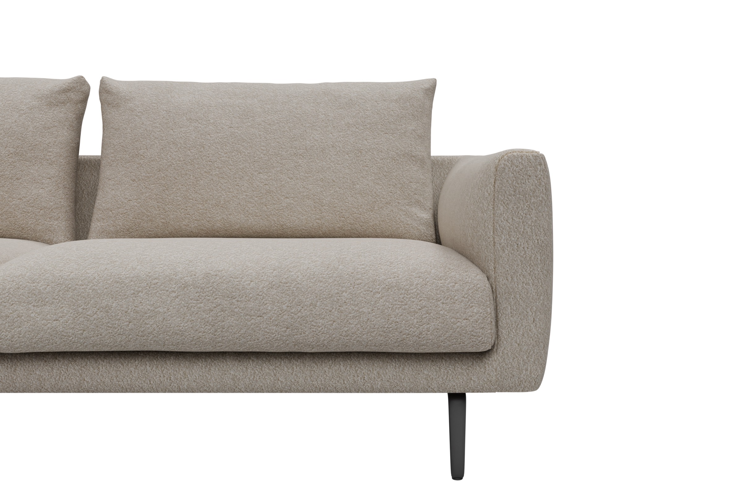 Ecksofa Karl Chaiselongue links mit 2,5-Sitzer Aivi-Lace-Beige