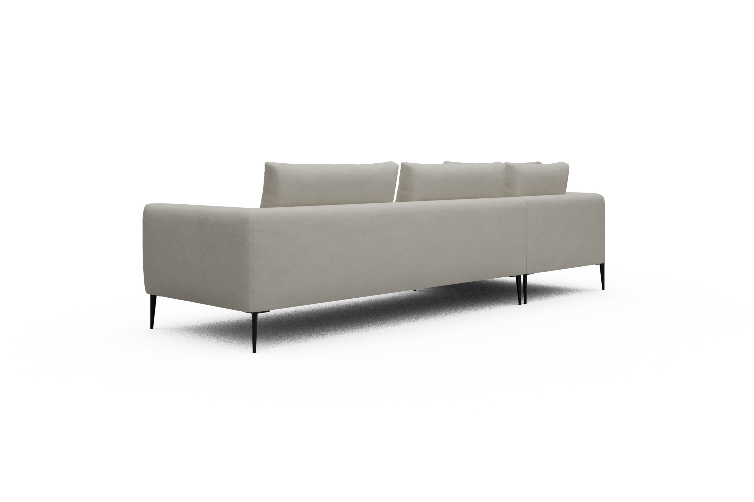 Ecksofa Paul Relax-Ecke rechts mit 3-Sitzer Denari-Clean-Beige