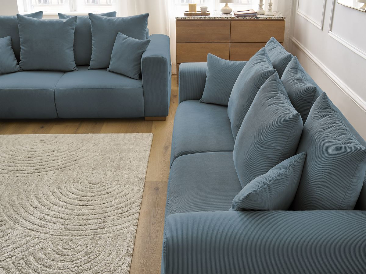 Bobochic Sidonie Sofa 5-Sitzer Cordsamt Dunkelblau