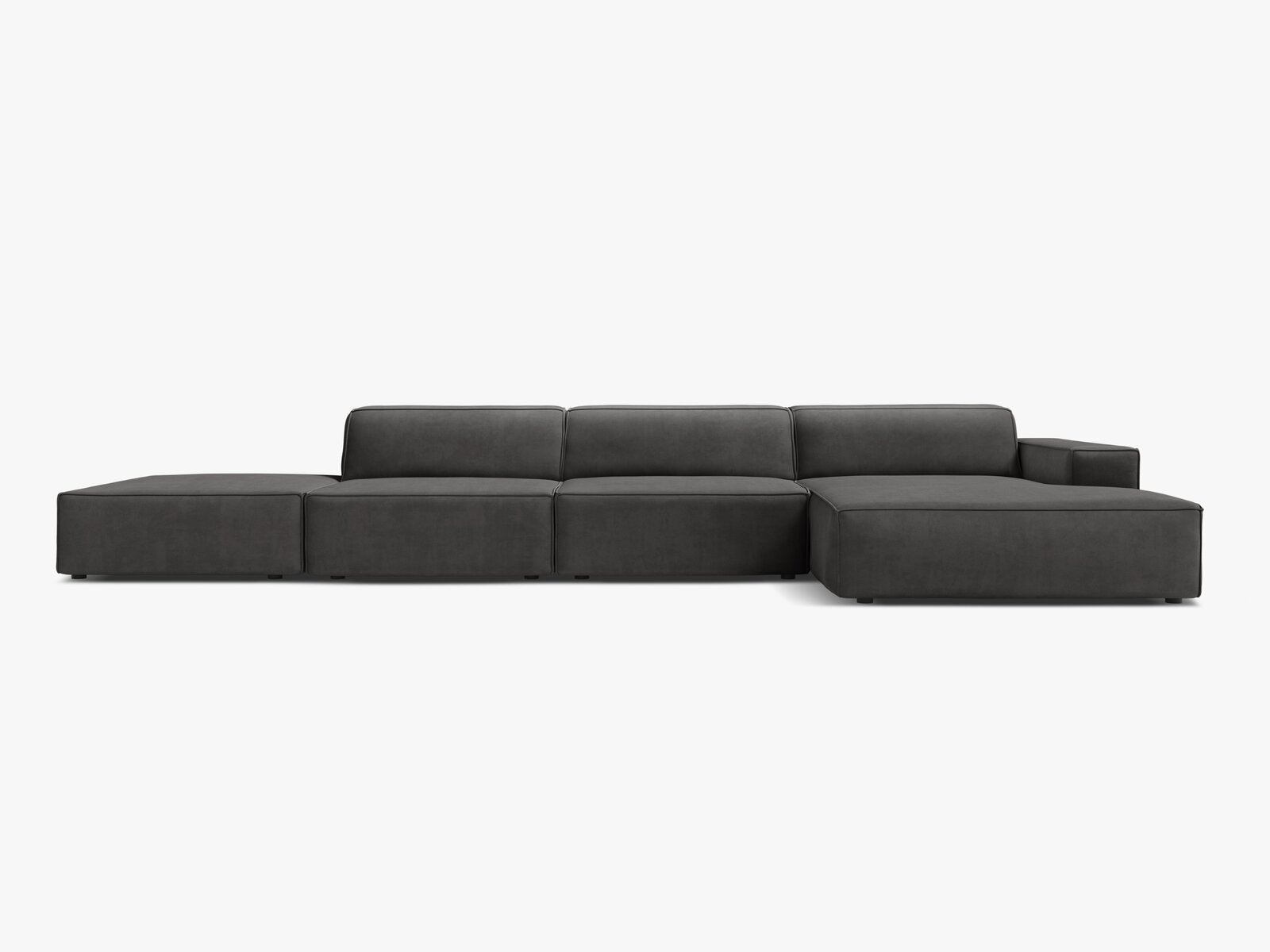 Micadoni Ecksofa Jodie 5-Sitzer Rechts Samt Bluvel Grau