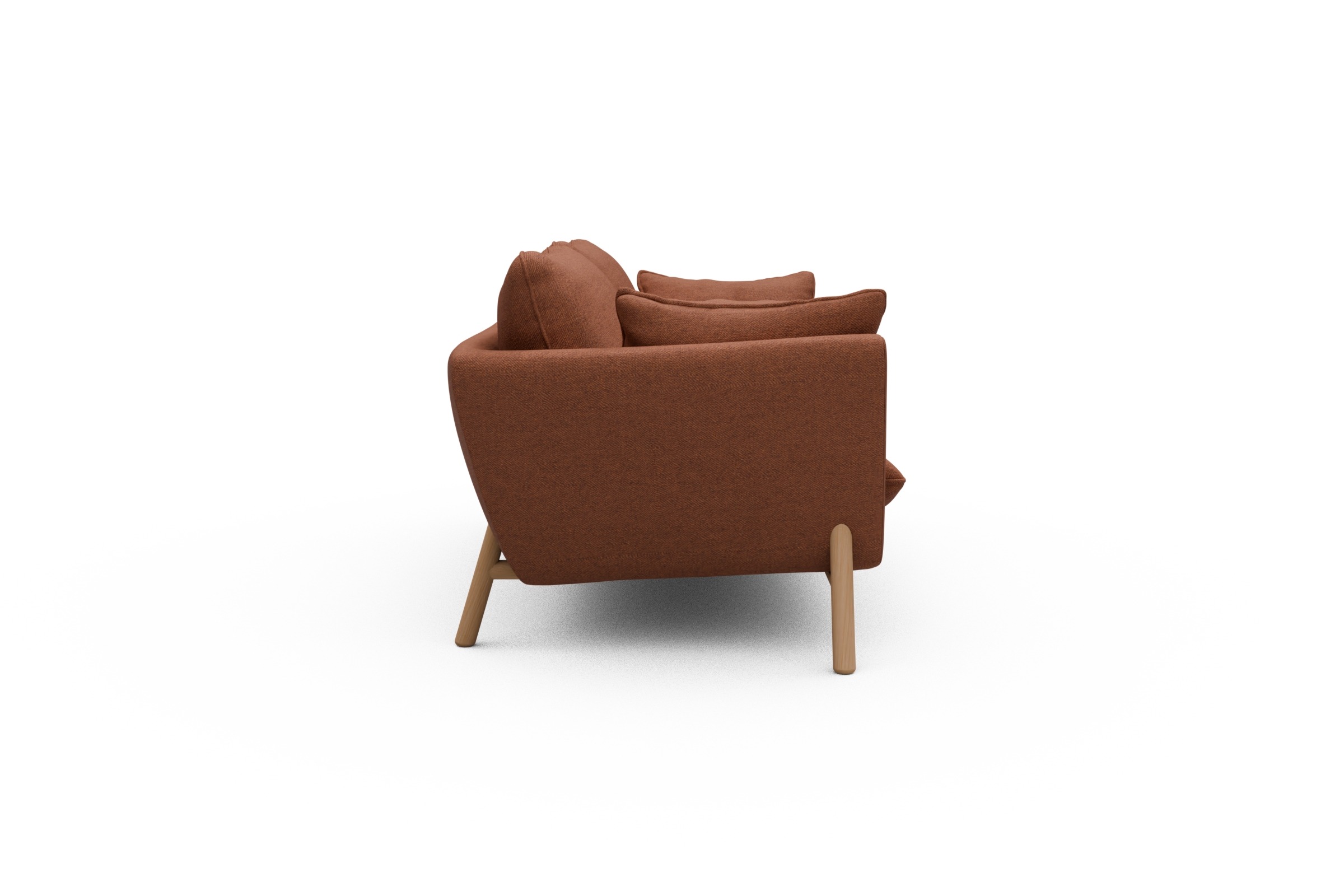 Sofa Emil 2-Sitzer Beinfarbe Eiche Natur Weda-Rust