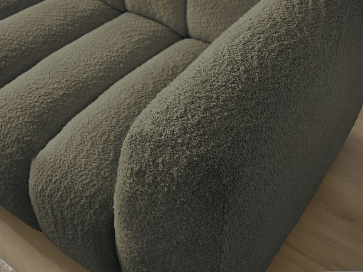 Bobochic Talia Ecksofa Bouclé-Stoff Grün Ecke links