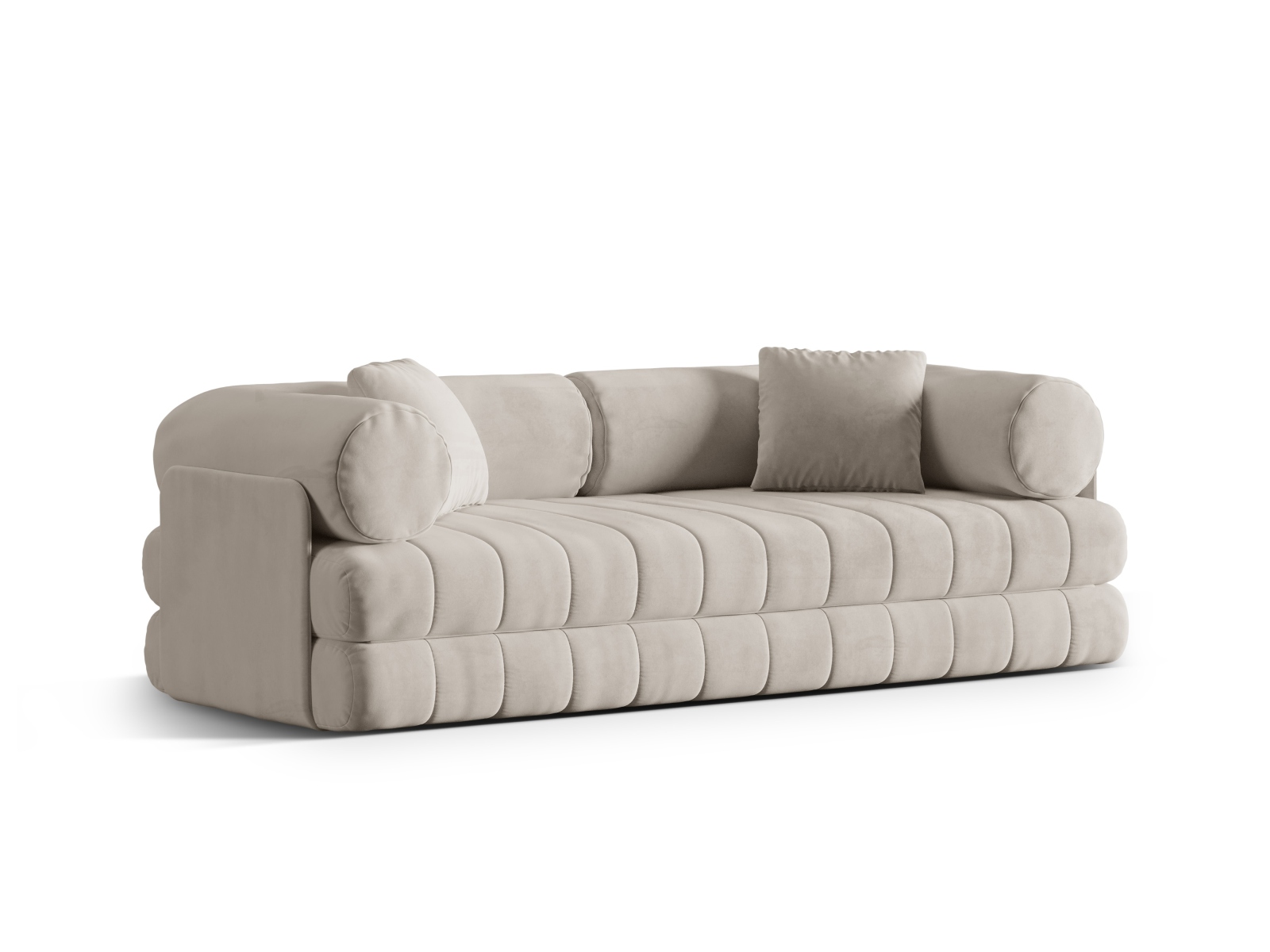 Cosmopolitan Design Schlafsofa Kemi 3-Sitzer Samt Salvador Beige