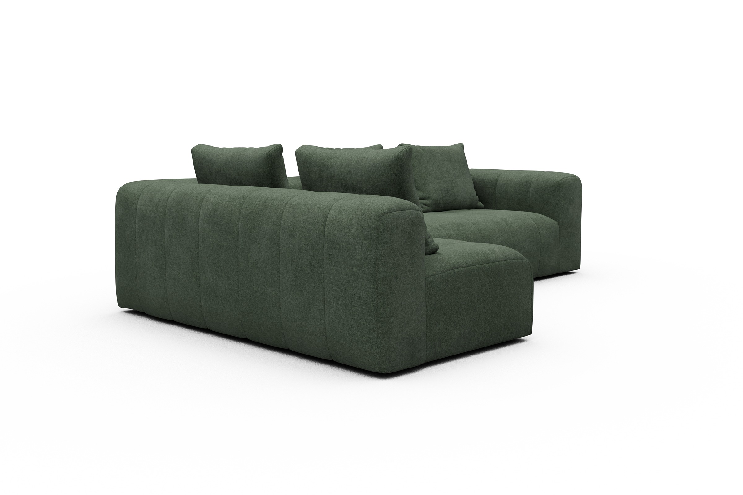 Ecksofa Hugo 2x 2,5-Sitzer Armlehne rechts Casone-Forest-Green