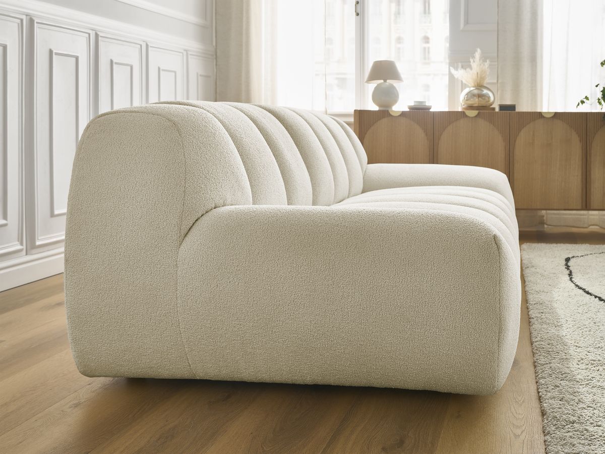 Bobochic Hayden Sofa 2-Sitzer Bouclé-Stoff Beige
