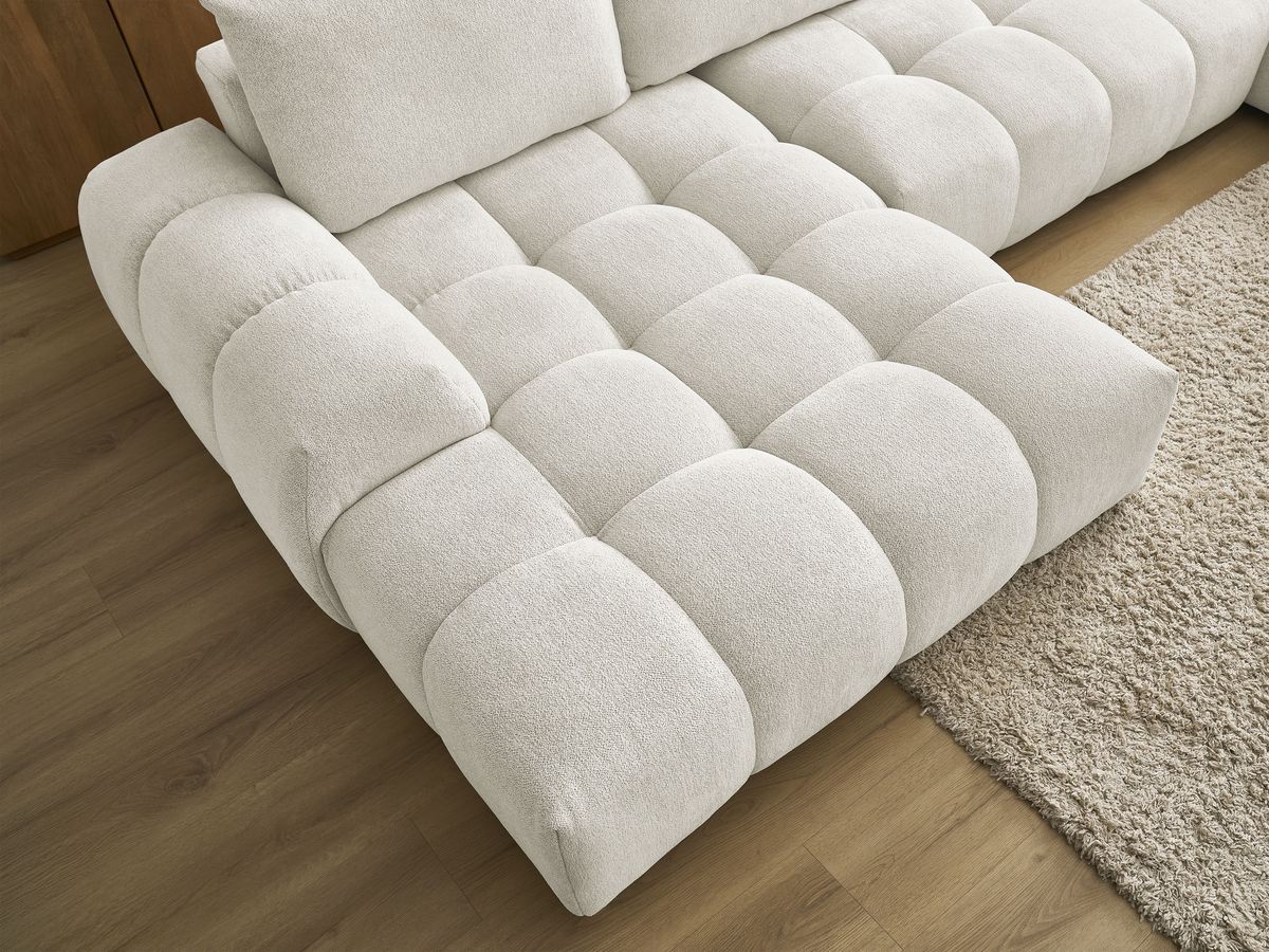 Bobochic Everest Wohnlandschaft, 6 Kissen Melange-Stoff Weiß Ecke links
