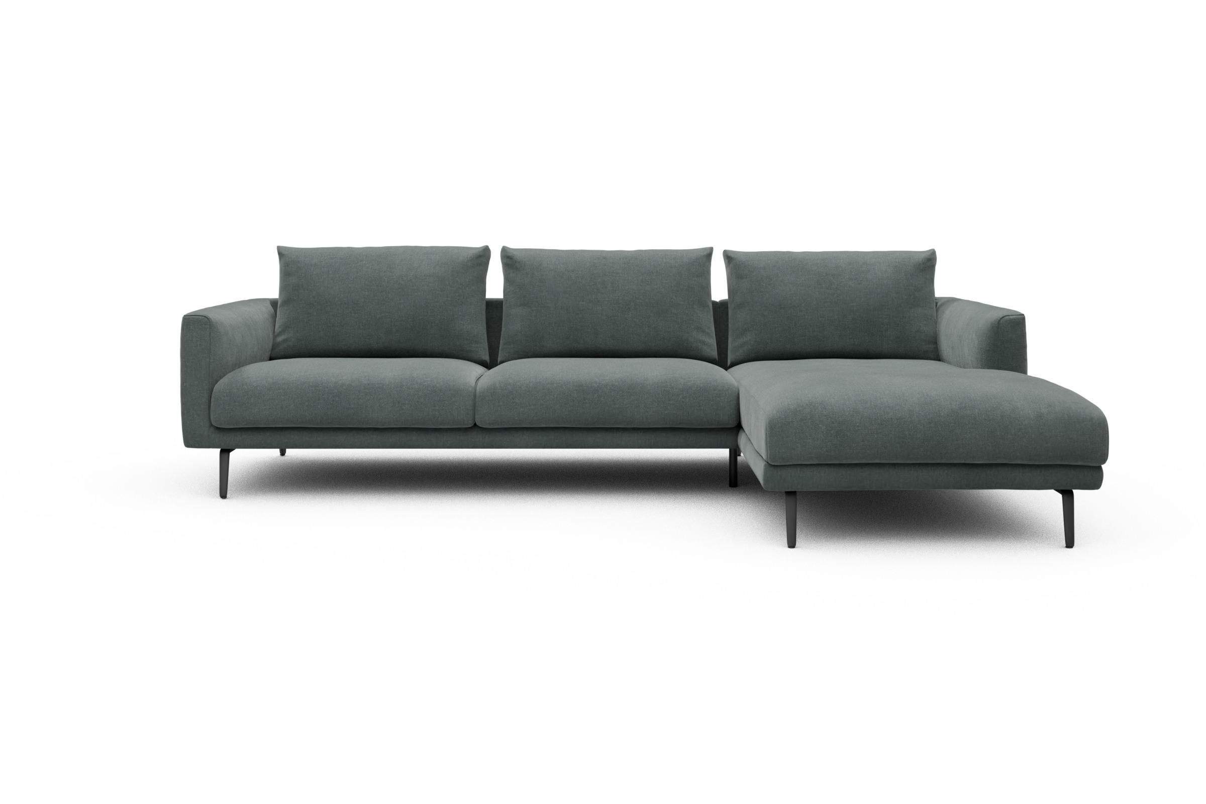 Skandi Home Ecksofa Karl Chaiselongue rechts mit 2,5-Sitzer Smooth-Silver-Grey moebelfaktor