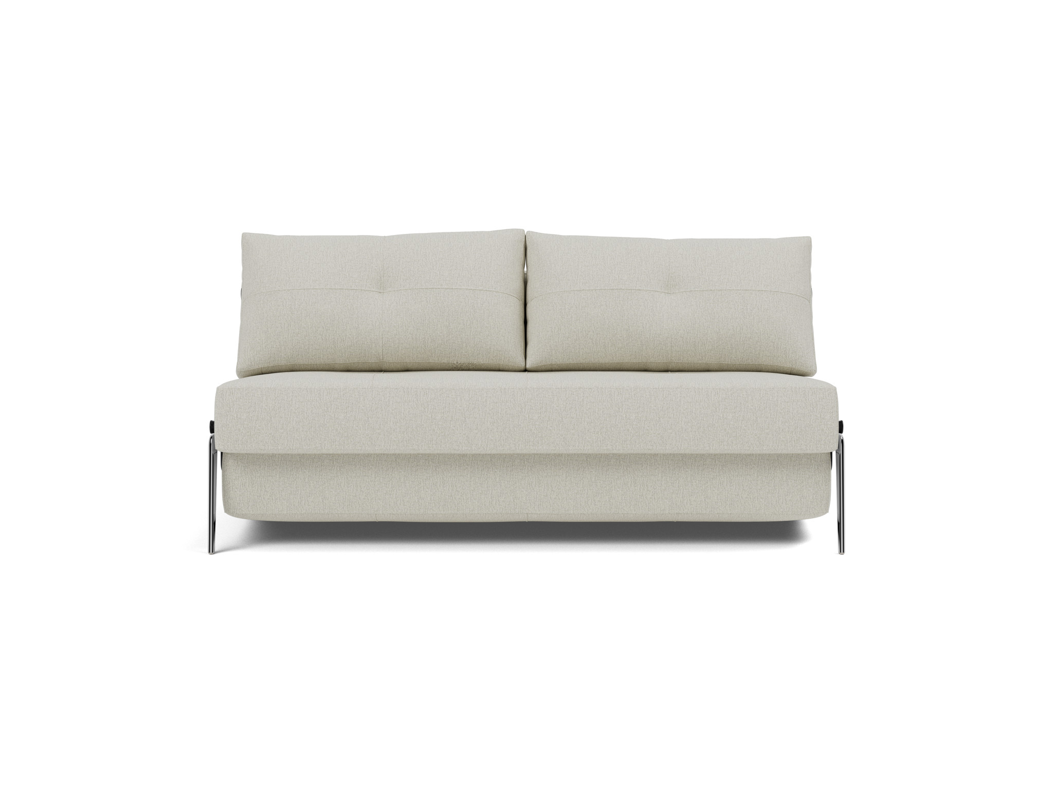 Schlafsofa Cubed 160 Flachgewebe Mixed Dance 527-Natural Beine Aluminium