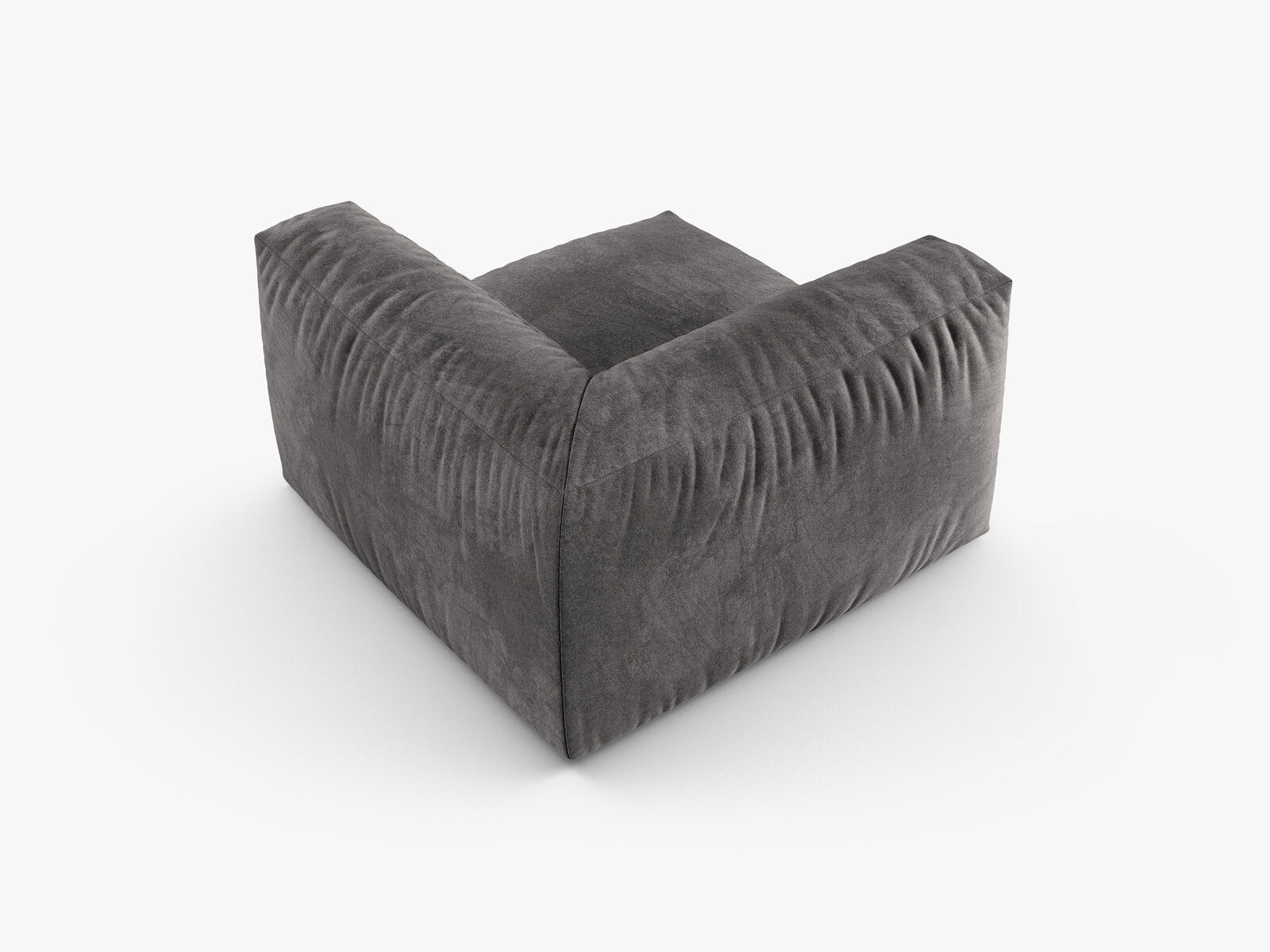 Micadoni symmetrisches Eckmodul Martina 1-Sitzer 90cm Sitztiefe Samt Vogue Grau