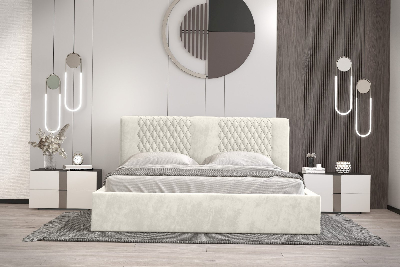 Polsterbett Orio Chenille 140x200 mit Metallrahmen Ditra-New 01