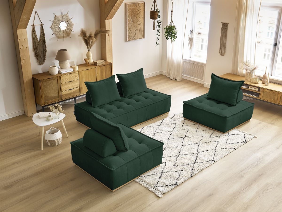 Bobochic Elisa Ecksofa Strukturstoff Grün