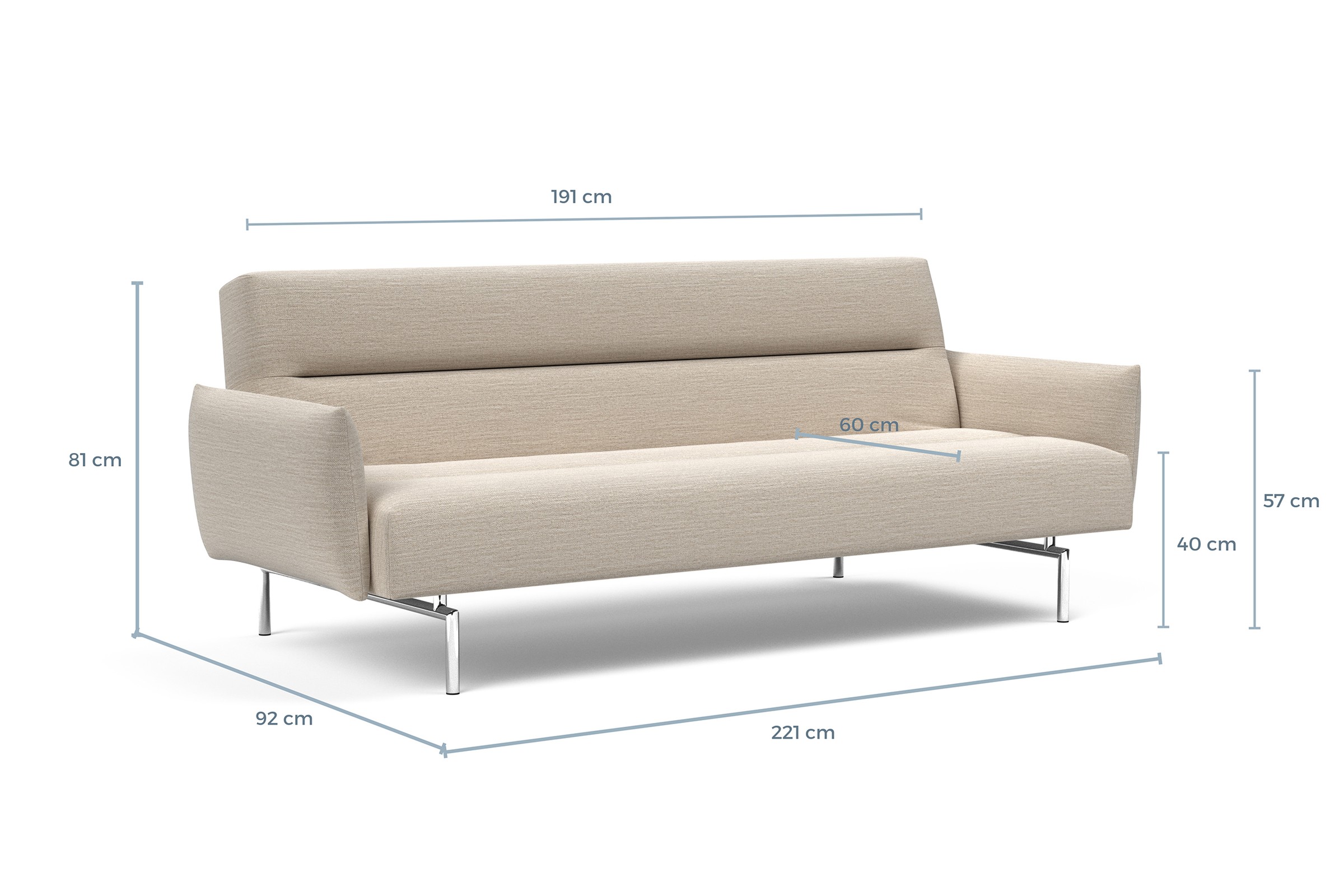 Schlafsofa Jillis mit Armlehnen