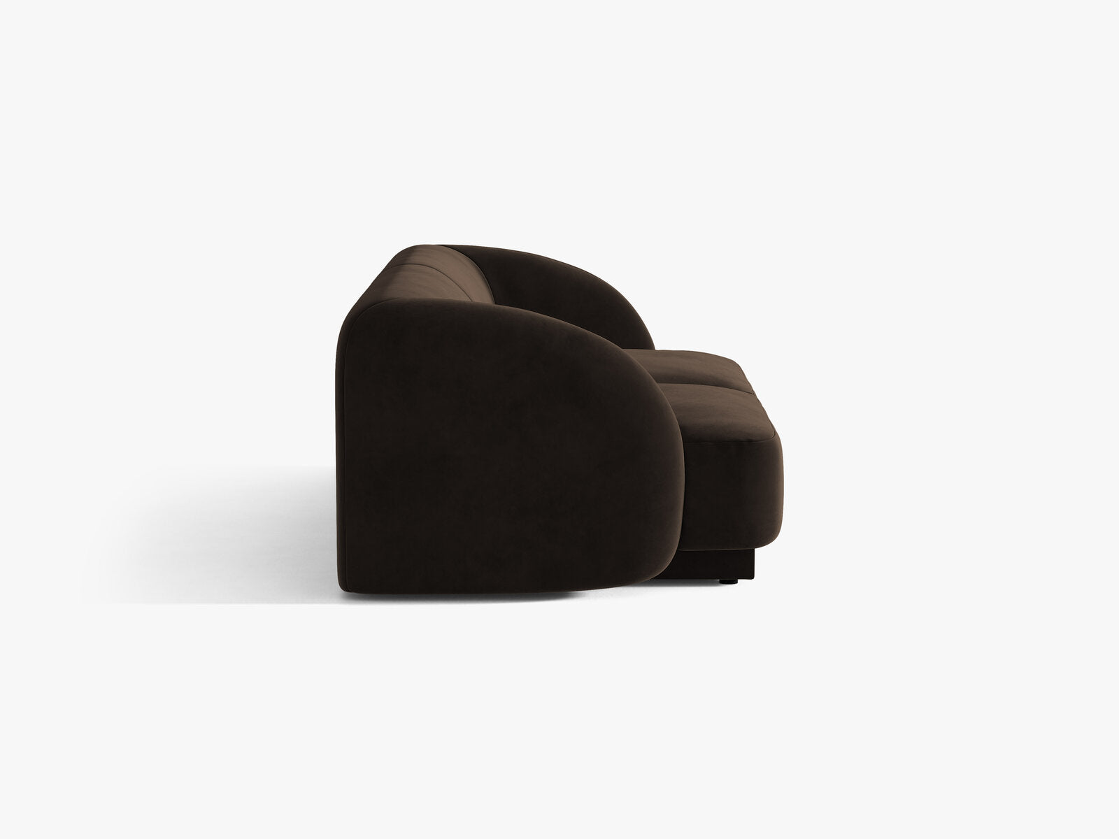 Micadoni Sofa Miley 2-Sitzer Samt Bluvel Dunkelbraun