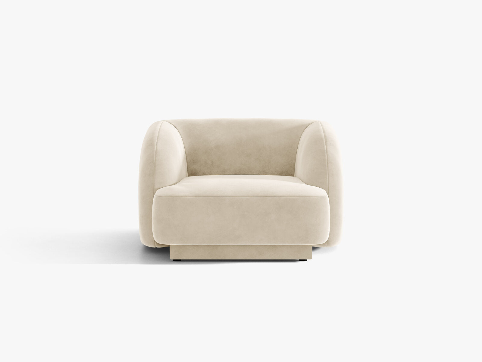 Micadoni Sessel Miley 1-Sitzer Samt Venus Helles Beige