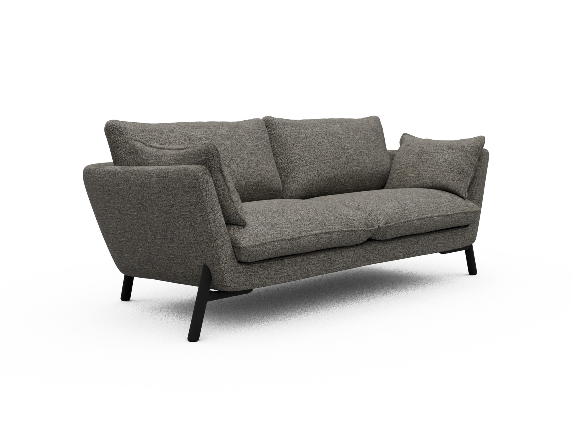 Skandi Home Sofa Emil 2-Sitzer Beinfarbe Eiche Schwarz Carreno-Sepie-Brown moebelfaktor