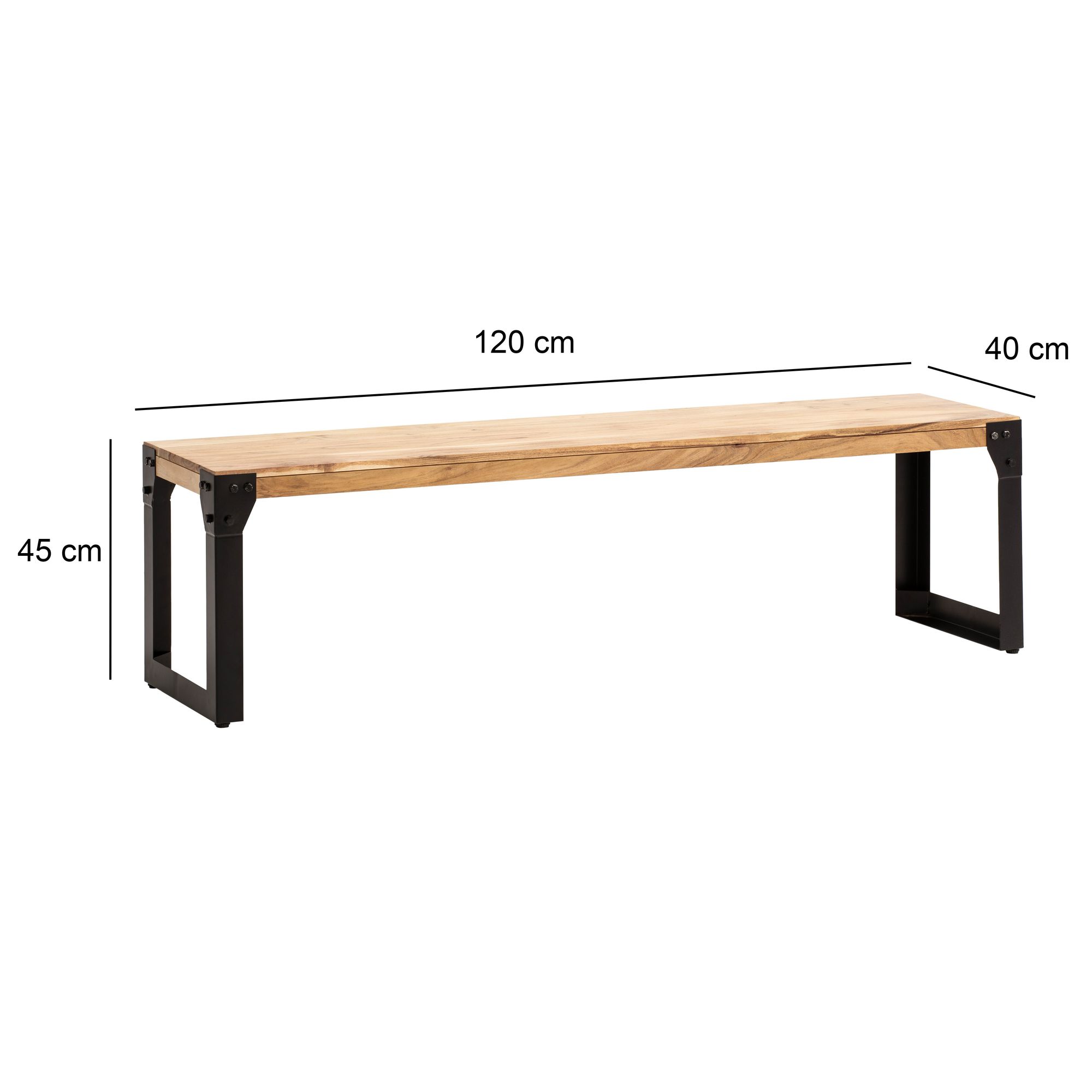 Essbank Bomlo Akazie Massivholz Breite 120 cm