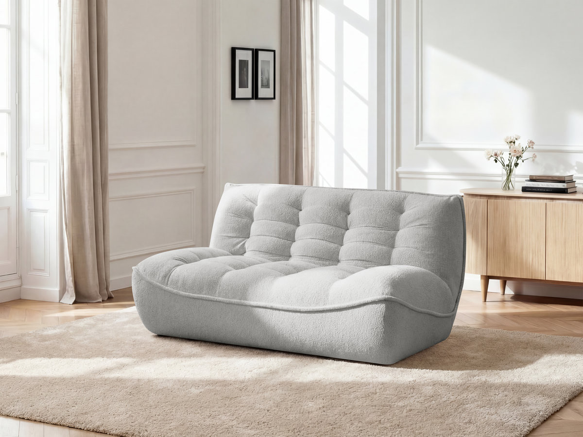 Bobochic Serena Sofamodul 2-Sitzer Melange-Stoff Hellgrau