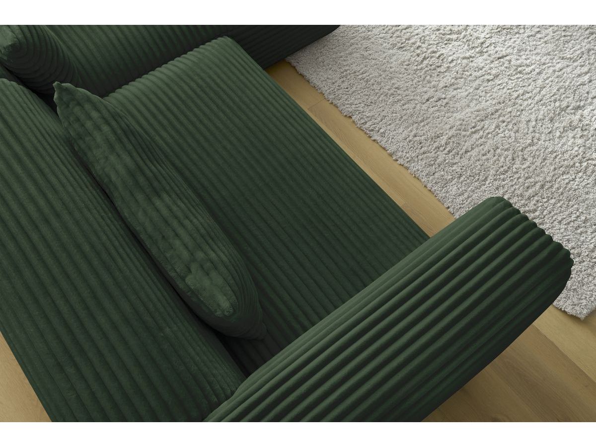 Bobochic Harry Ecksofa Breitcord weich Grün Ecke rechts