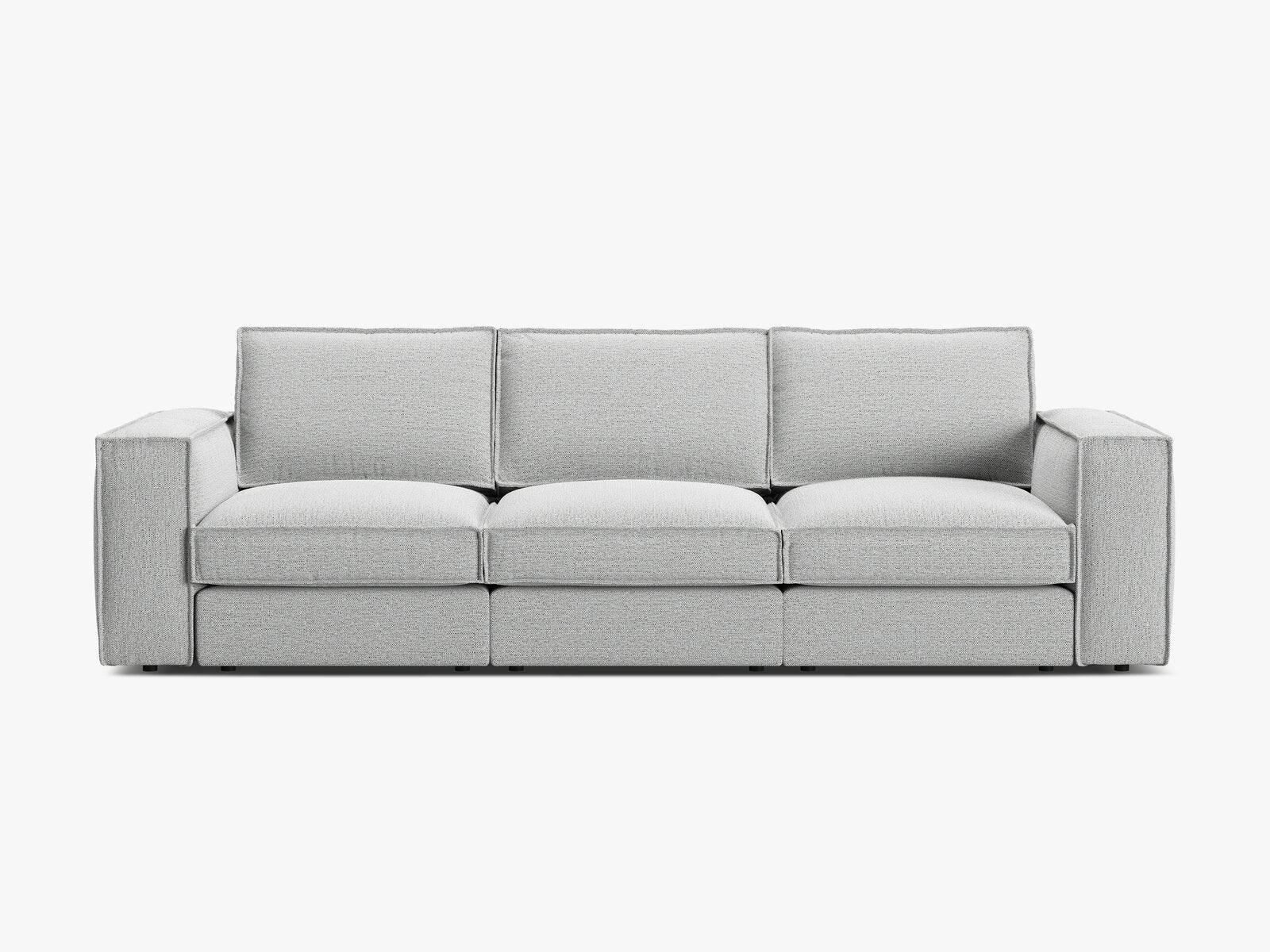 Micadoni modulares Sofa Pola 4-Sitzer Strukturierter Stoff Babel Hellgrau