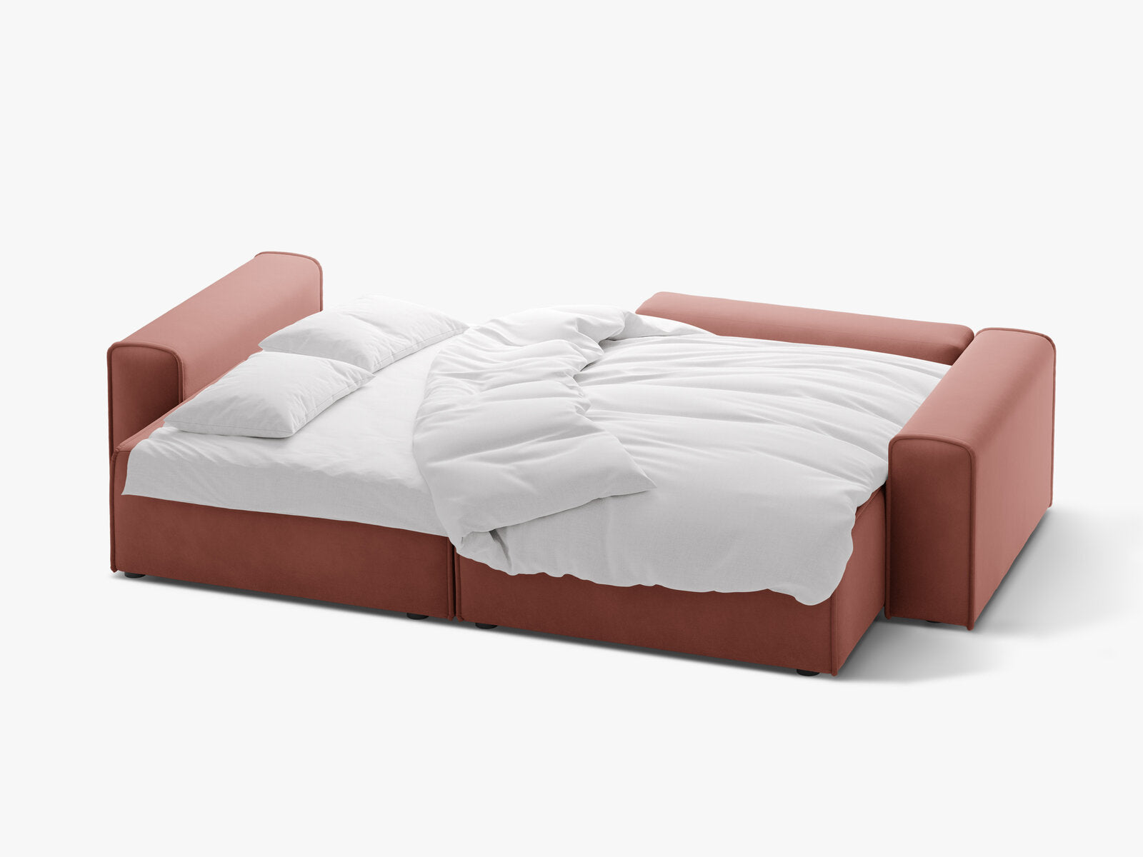 Micadoni Ecksofa Victor 3-Sitzer mit Schlaffunktion Rechts Samt Rosa