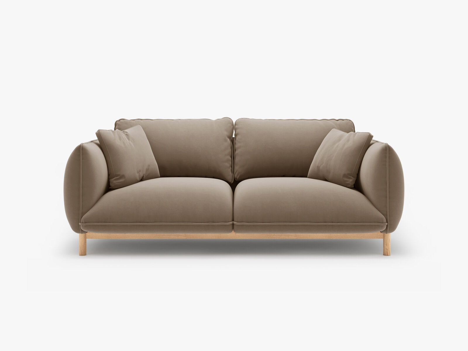 Micadoni Ada Sofa 2-Sitzer Samt Casino Hellbraun