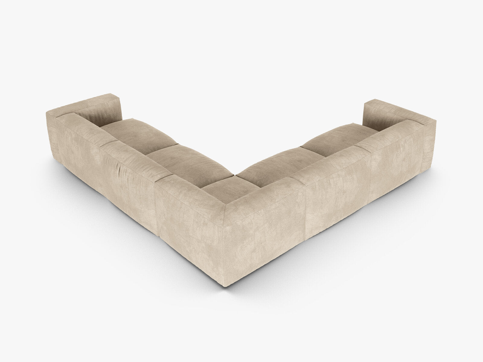 Micadoni modulares symmetrisches Ecksofa XL Martina 5-Sitzer 90cm Sitztiefe Samt Vogue Helles Beige