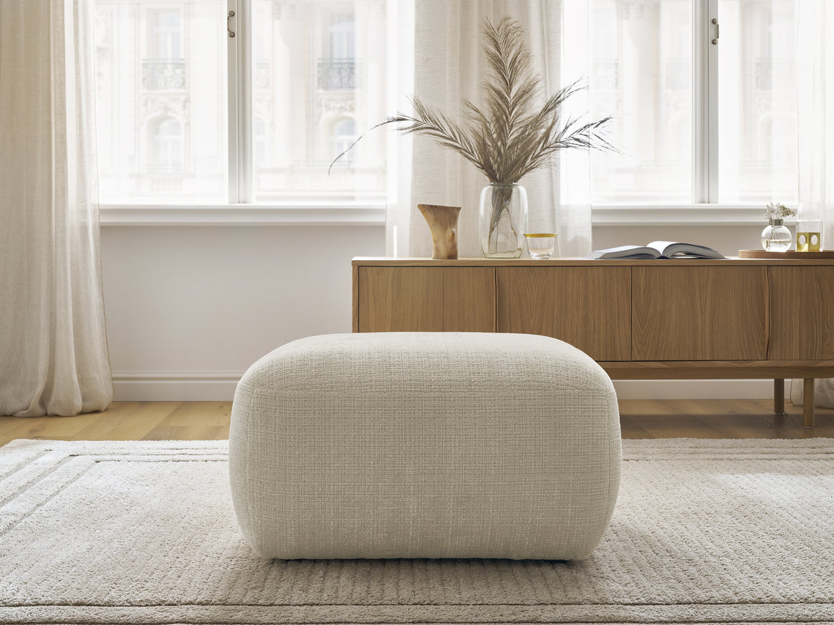 Bobochic Denise Pouf Strukturstoff Beige
