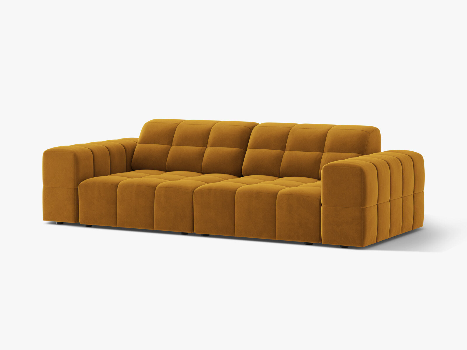 Micadoni Sofa Jennifer 3-Sitzer Samt Bluvel Gelb
